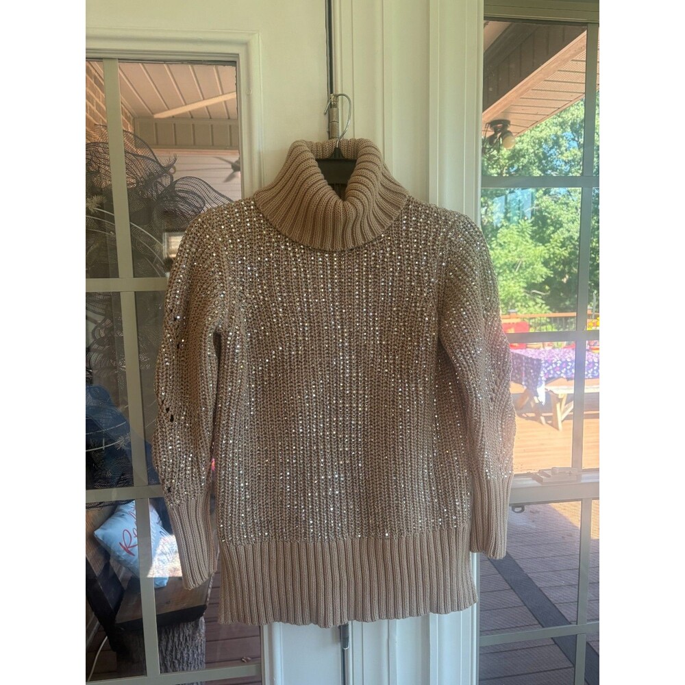Boston Proper Sesame Rhinestone Embellished Tunic Sweater- XS